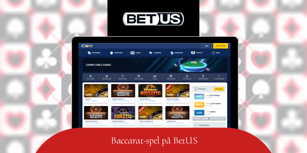 BetUS är en av de mest betrodda onlinekasinosidorna för baccarat-spel